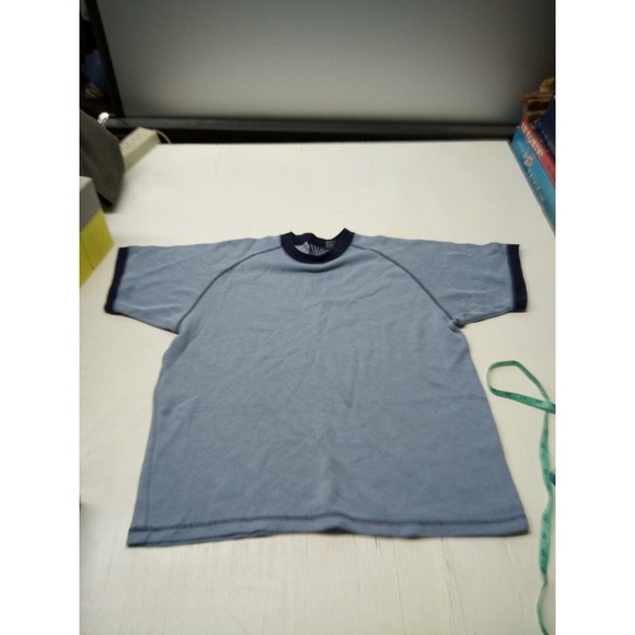 C-Two Hawaiian Style Shirt Large Blue w/ Surfer girl & Surfboard Short Sleeve - Picture 1 of 5